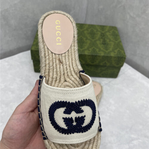 High Quality Luxury Gucci Espadrille Slippers – Style 63315 product detail