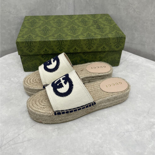 High Quality Luxury Gucci Espadrille Slippers – Style 63315 product detail