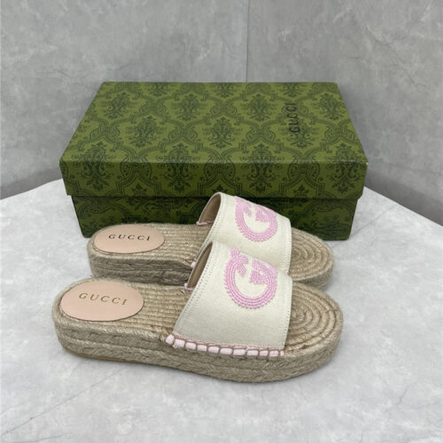 High Quality Luxury Gucci Espadrille Slippers – Style 25459