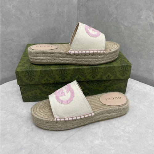 High Quality Luxury Gucci Espadrille Slippers – Style 25459 alternate view