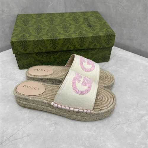 High Quality Luxury Gucci Espadrille Slippers – Style 25459 product detail