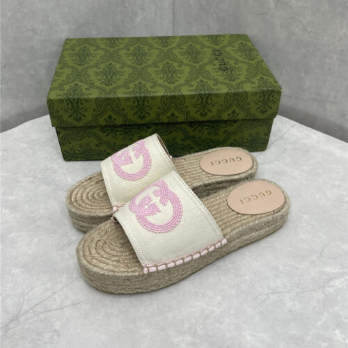 High Quality Luxury Gucci Espadrille Slippers – Style 25459 product detail