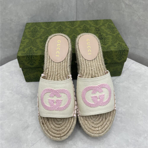 High Quality Luxury Gucci Espadrille Slippers – Style 25459 product detail