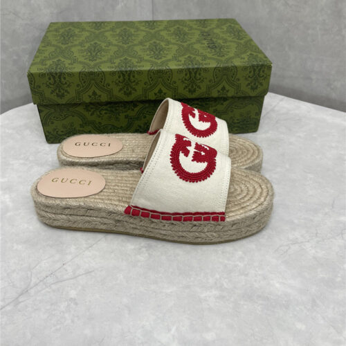 High Quality Luxury Gucci Espadrille Slippers – Style 71795