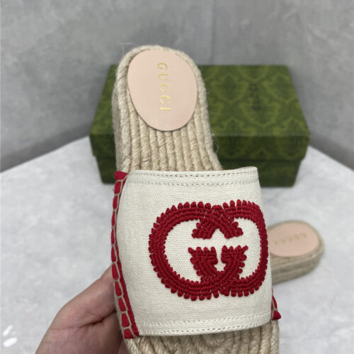 High Quality Luxury Gucci Espadrille Slippers – Style 71795 product detail