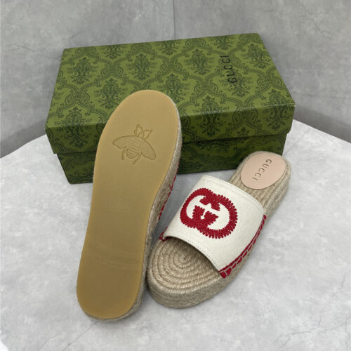 High Quality Luxury Gucci Espadrille Slippers – Style 71795 product detail
