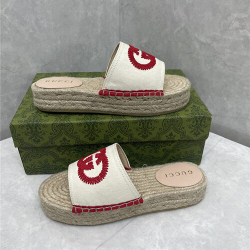 High Quality Luxury Gucci Espadrille Slippers – Style 71795 alternate view