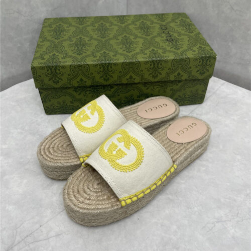 High Quality Luxury Gucci Espadrille Slippers – Style 44115 product detail