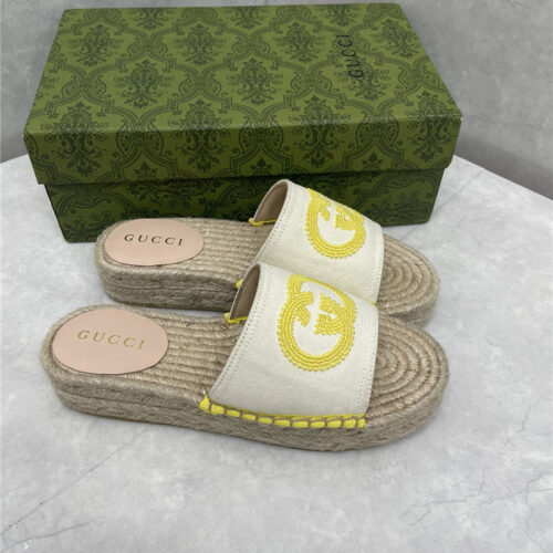 High Quality Luxury Gucci Espadrille Slippers – Style 44115 product detail