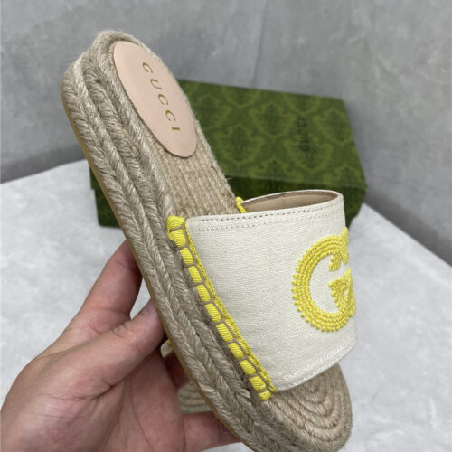 High Quality Luxury Gucci Espadrille Slippers – Style 44115 product detail