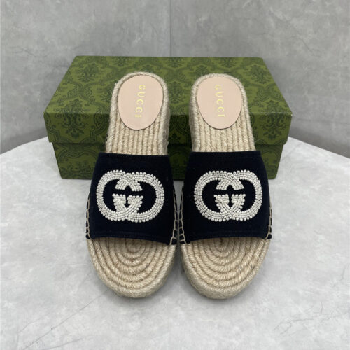 High Quality Luxury Gucci Espadrille Slippers product detail