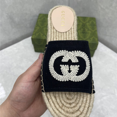 High Quality Luxury Gucci Espadrille Slippers product detail