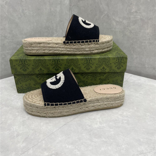 High Quality Luxury Gucci Espadrille Slippers product detail