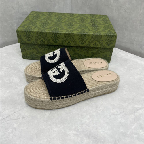 High Quality Luxury Gucci Espadrille Slippers product detail
