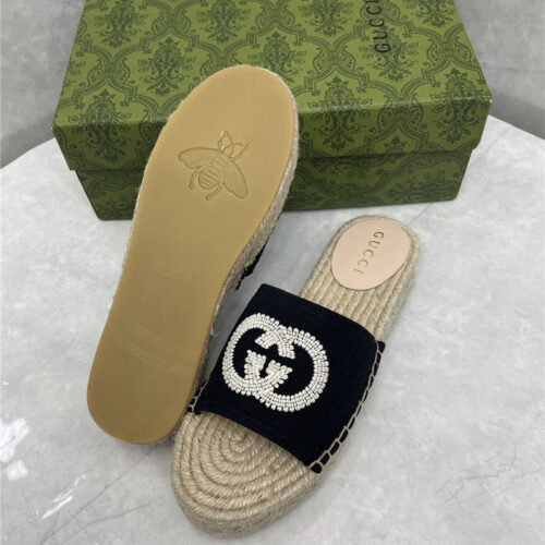 High Quality Luxury Gucci Espadrille Slippers product detail