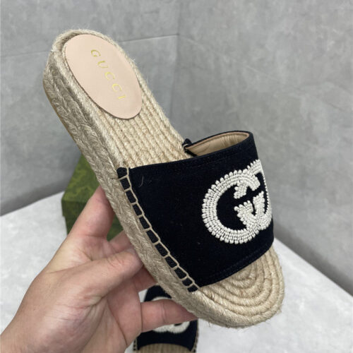 High Quality Luxury Gucci Espadrille Slippers alternate view
