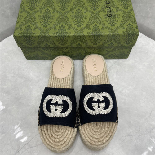 High Quality Luxury Gucci Espadrille Slippers product detail