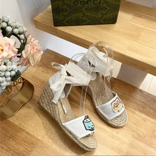 High Quality Luxury Gucci Espadrille Wedge Platform Shoes – Style 23763 product detail