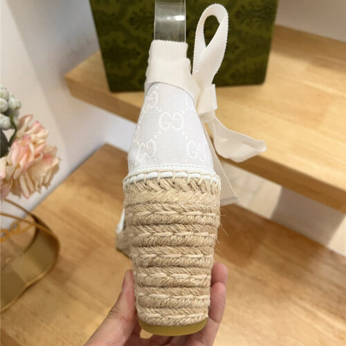 High Quality Luxury Gucci Espadrille Wedge Platform Shoes – Style 23763 product detail