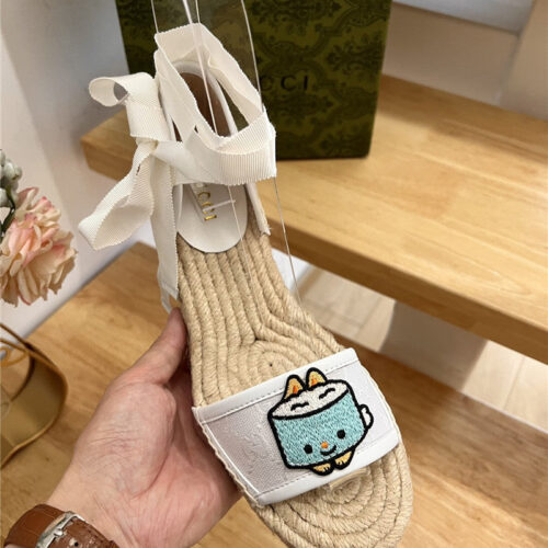 High Quality Luxury Gucci Espadrille Wedge Platform Shoes – Style 23763 alternate view