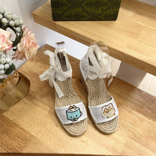 High Quality Luxury Gucci Espadrille Wedge Platform Shoes – Style 23763 product detail