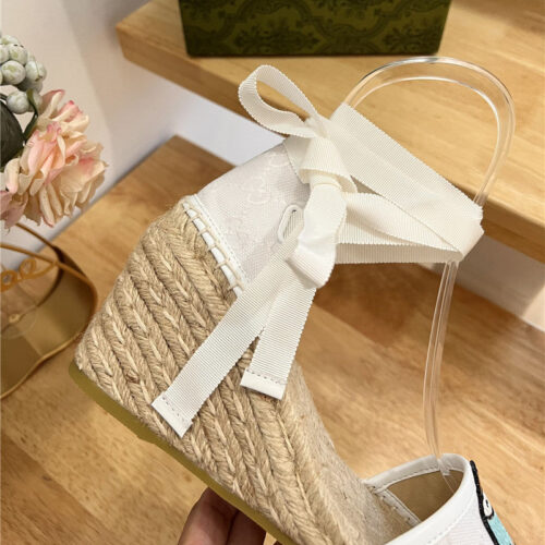 High Quality Luxury Gucci Espadrille Wedge Platform Shoes – Style 23763 product detail