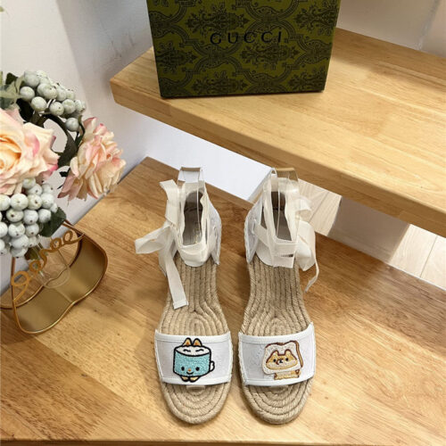 High Quality Luxury Gucci Espadrille Wedge Platform Shoes – Style 23763 product detail