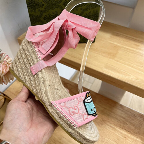 High Quality Luxury Gucci Espadrille Wedge Platform Shoes – Style 54835 product detail
