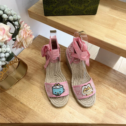 High Quality Luxury Gucci Espadrille Wedge Platform Shoes – Style 54835 product detail