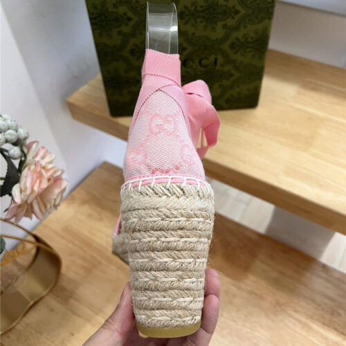 High Quality Luxury Gucci Espadrille Wedge Platform Shoes – Style 54835 product detail
