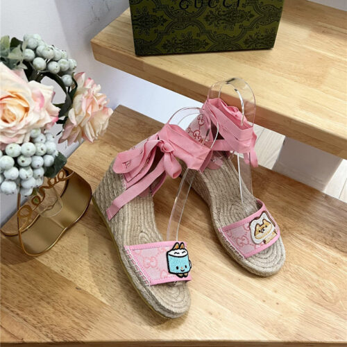 High Quality Luxury Gucci Espadrille Wedge Platform Shoes – Style 54835 product detail