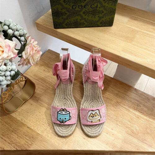 High Quality Luxury Gucci Espadrille Wedge Platform Shoes – Style 54835 product detail