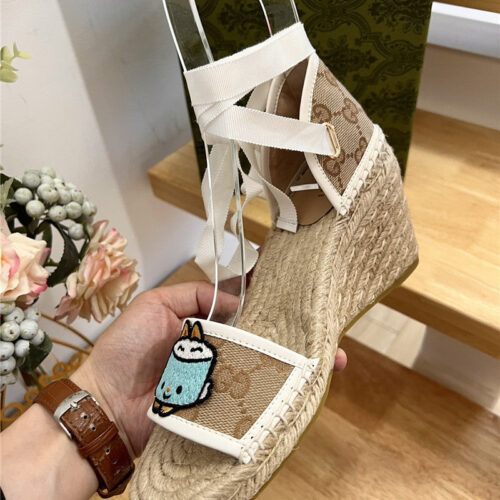 High Quality Luxury Gucci Espadrille Wedge Platform Shoes – Style 89299 product detail