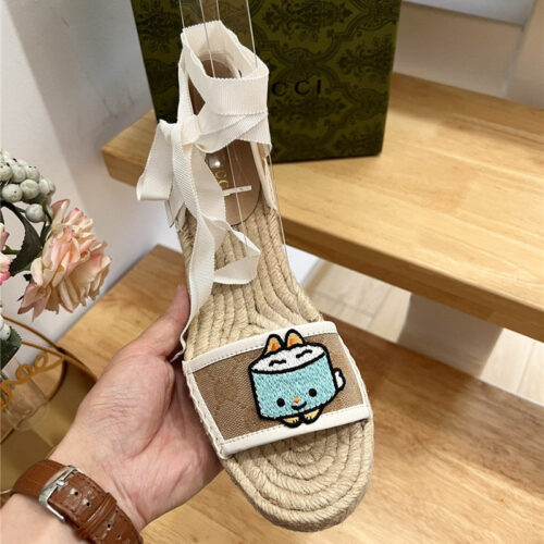 High Quality Luxury Gucci Espadrille Wedge Platform Shoes – Style 89299 alternate view