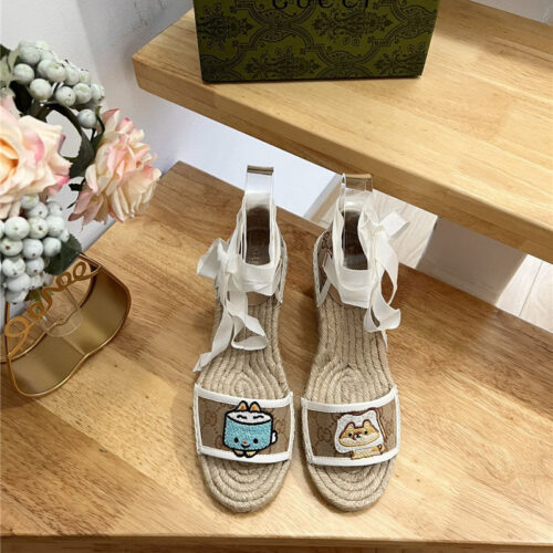 High Quality Luxury Gucci Espadrille Wedge Platform Shoes – Style 89299 product detail