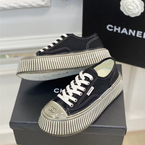 High Quality Luxury Chanel Platform Canvas Sneakers product detail