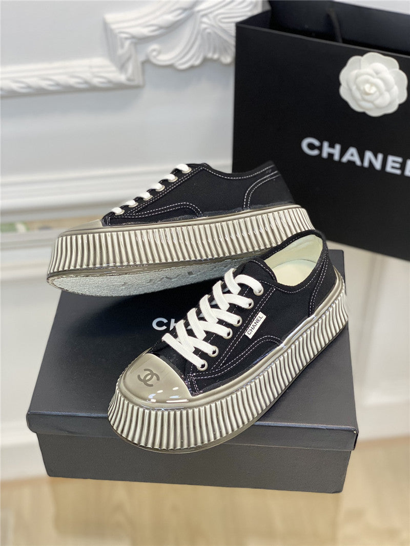High Quality Luxury Chanel Platform Canvas Sneakers product detail
