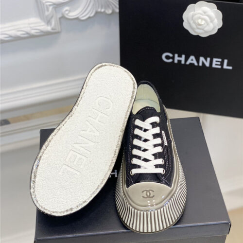 High Quality Luxury Chanel Platform Canvas Sneakers product detail
