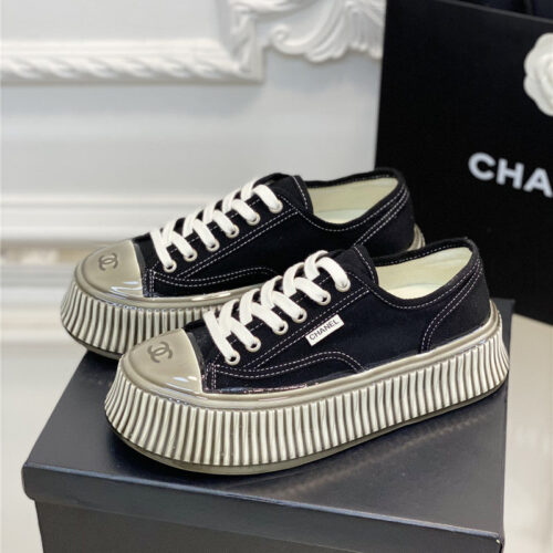 High Quality Luxury Chanel Platform Canvas Sneakers product detail