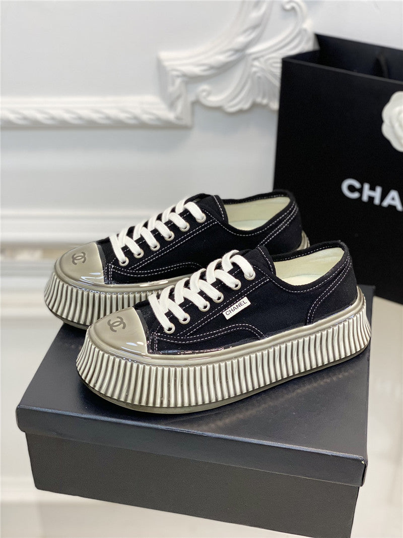 High Quality Luxury Chanel Platform Canvas Sneakers product detail
