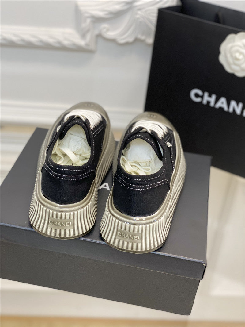 High Quality Luxury Chanel Platform Canvas Sneakers product detail