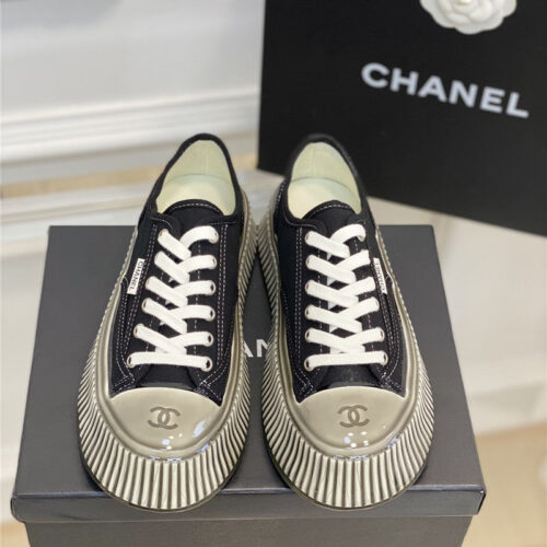 High Quality Luxury Chanel Platform Canvas Sneakers product detail