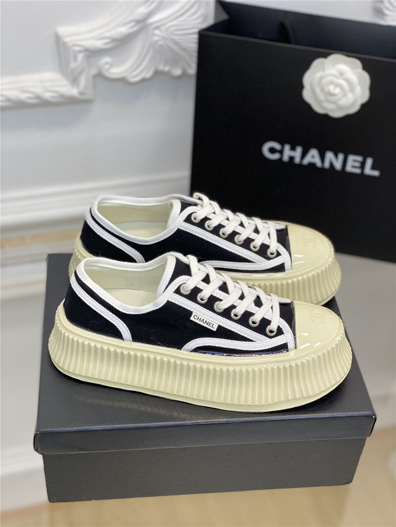 High Quality Luxury Chanel Platform Canvas Sneakers – Style 14630