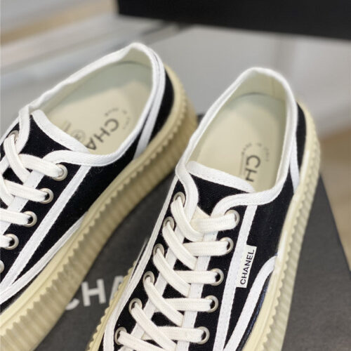 High Quality Luxury Chanel Platform Canvas Sneakers – Style 14630 product detail