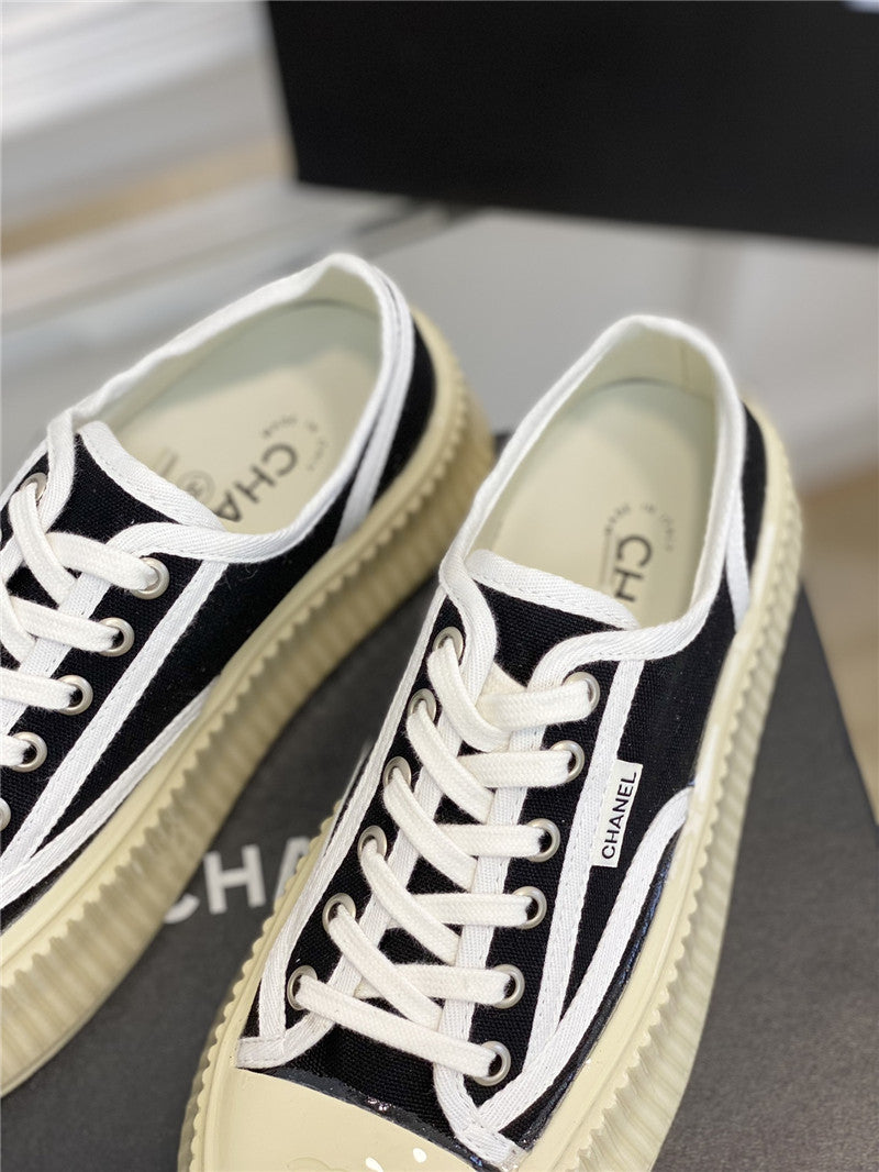 High Quality Luxury Chanel Platform Canvas Sneakers – Style 14630 product detail