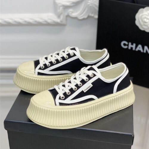 High Quality Luxury Chanel Platform Canvas Sneakers – Style 14630 product detail