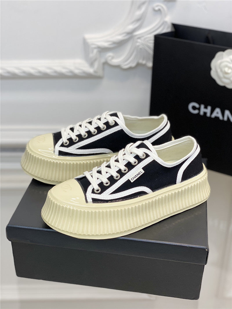 High Quality Luxury Chanel Platform Canvas Sneakers – Style 14630 product detail