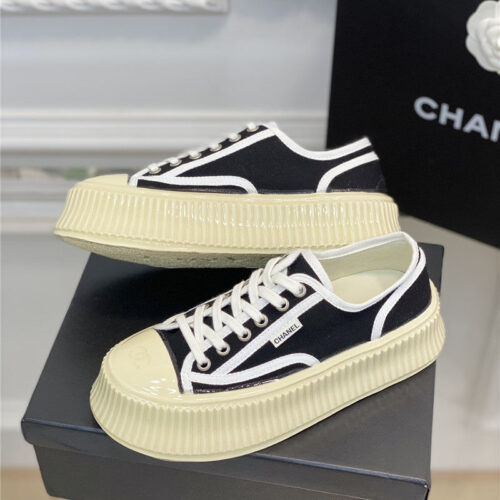 High Quality Luxury Chanel Platform Canvas Sneakers – Style 14630 product detail