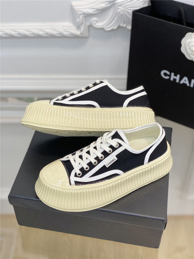 High Quality Luxury Chanel Platform Canvas Sneakers – Style 14630 product detail