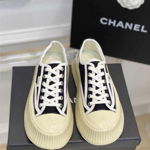 High Quality Luxury Chanel Platform Canvas Sneakers – Style 14630 alternate view